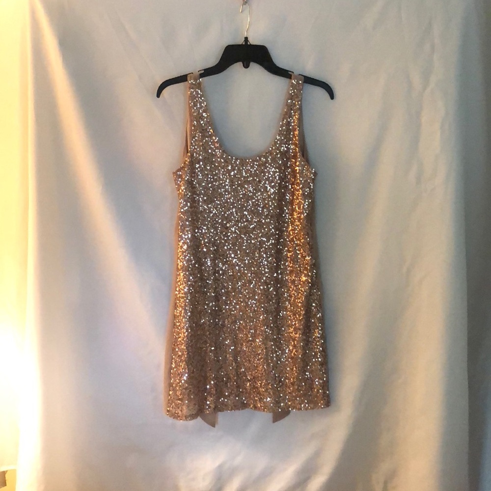 Sequin front sleeveless dress